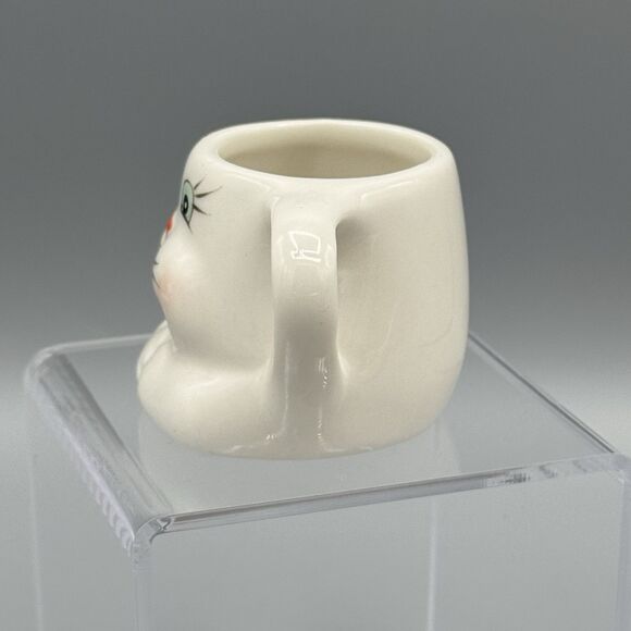 Mini Bunny Rabbit Ceramic Tea Cup Toothpick Holder Childs Easter Decor 2" - Picture 2 of 6